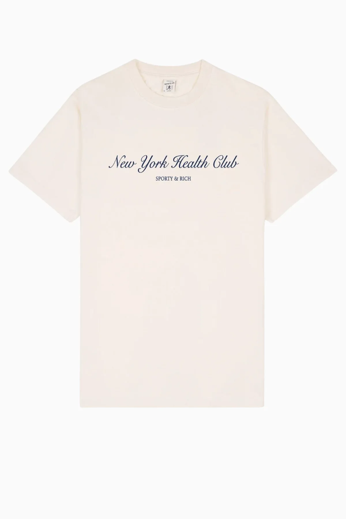 Womens Sporty & Rich Sporty & Rich NY Health Club T-Shirt - Cream/ Navy