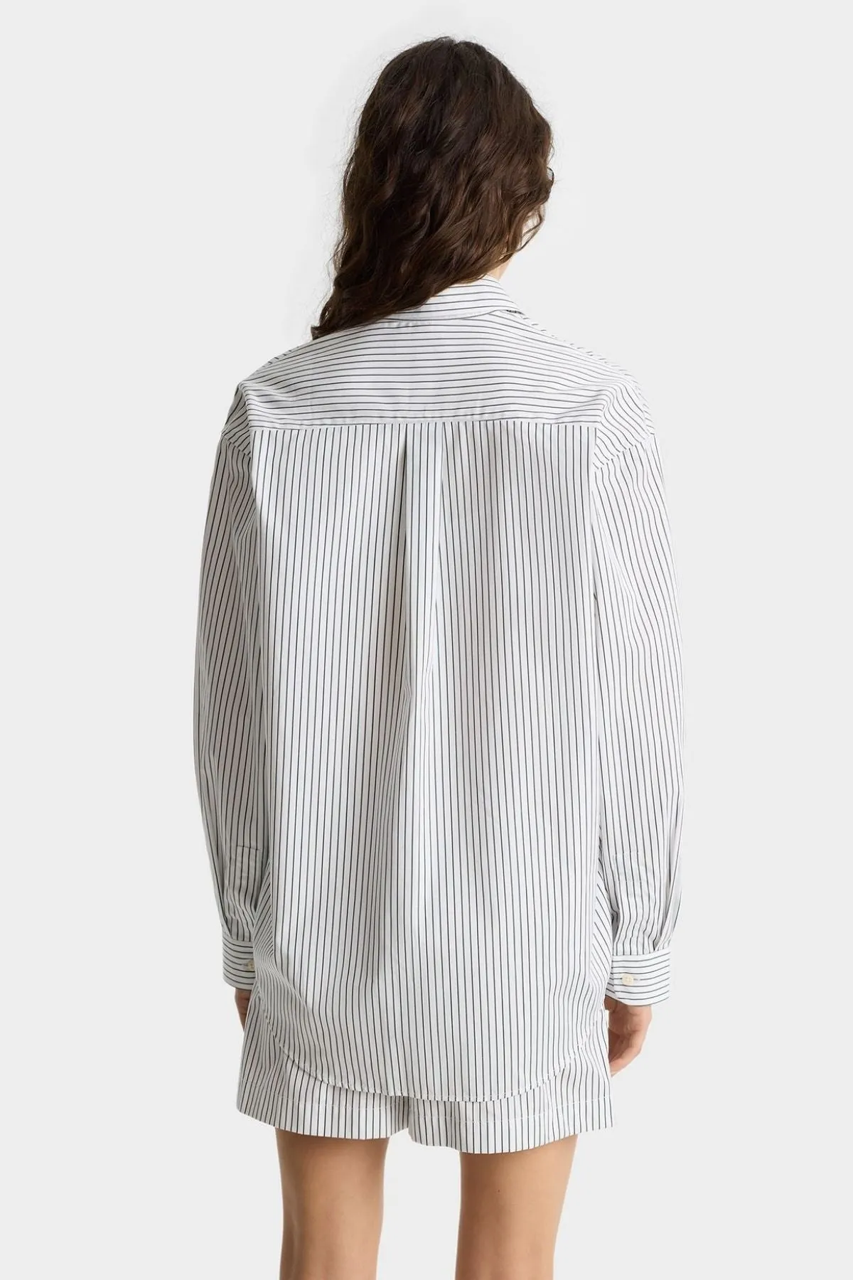Womens Sporty & Rich Sporty & Rich Oversized Shirt - Forest Striped