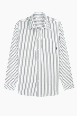 Womens Sporty & Rich Sporty & Rich Oversized Shirt - Forest Striped