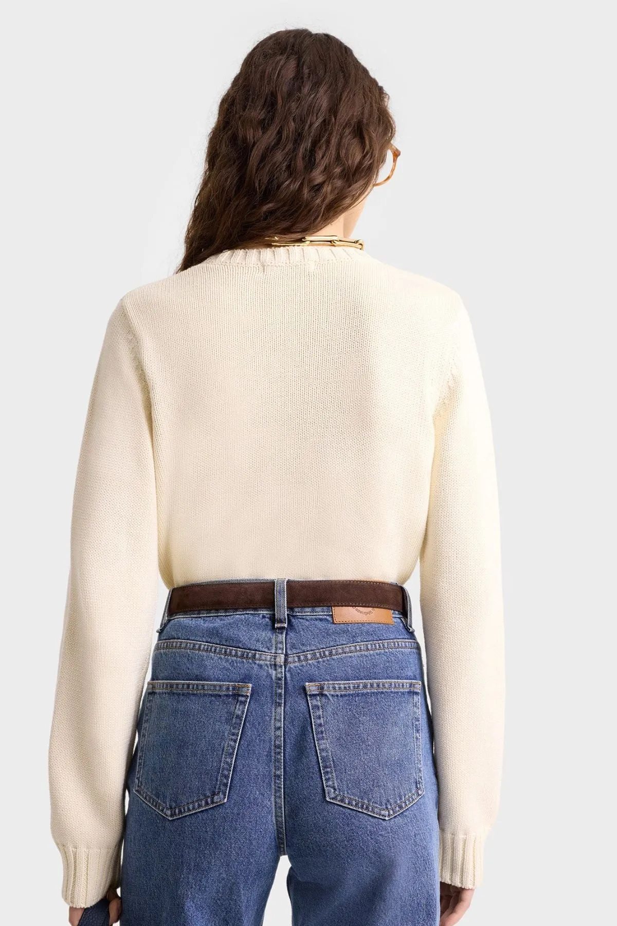 Womens Sporty & Rich Sporty & Rich Polo Club Knitted Sweater - Cream