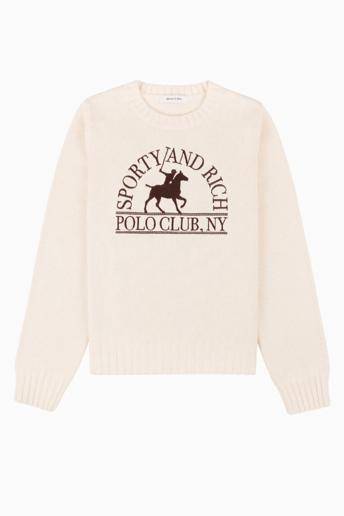 Womens Sporty & Rich Sporty & Rich Polo Club Knitted Sweater - Cream