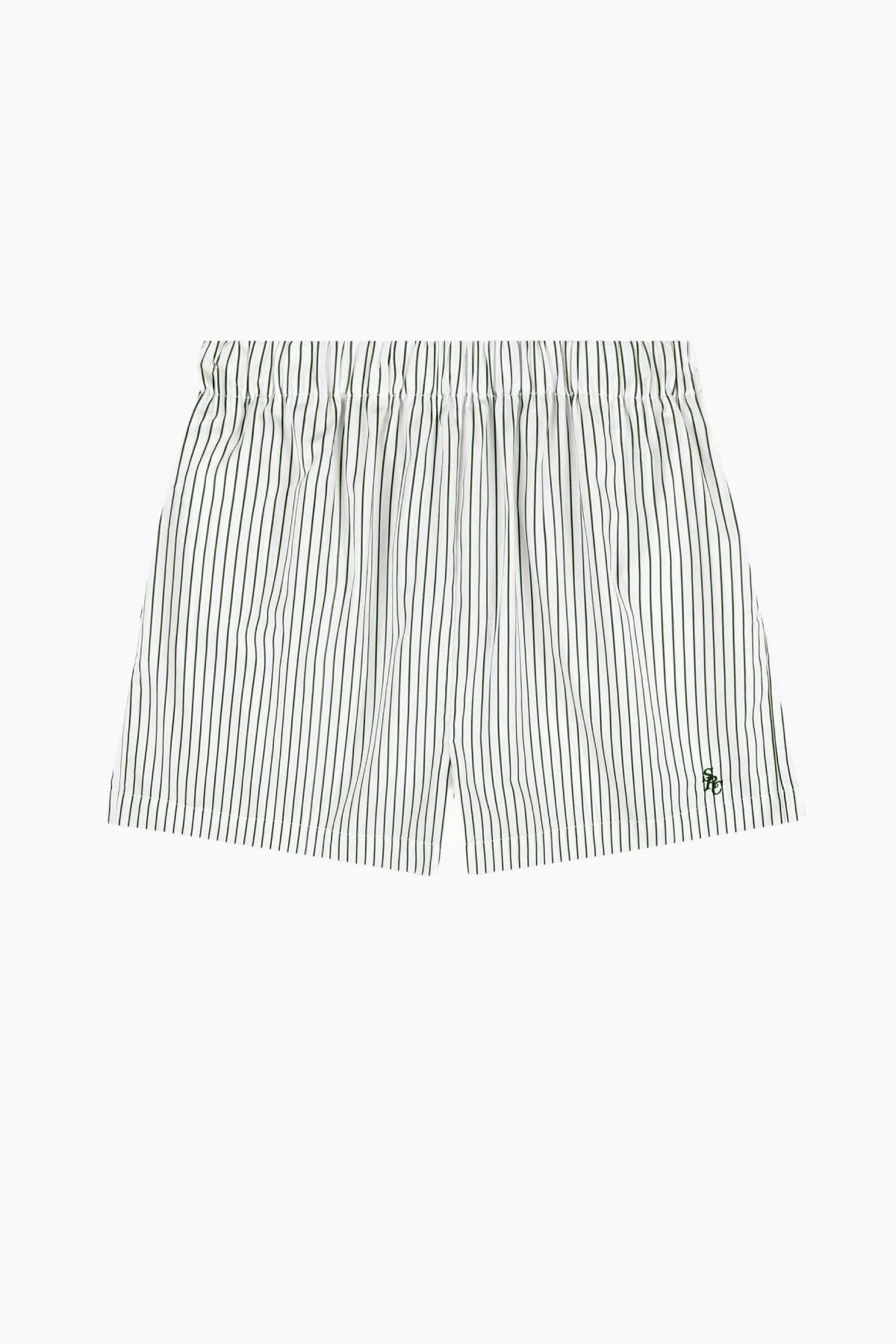 Womens Sporty & Rich Sporty & Rich Poplin Short - Forest Striped
