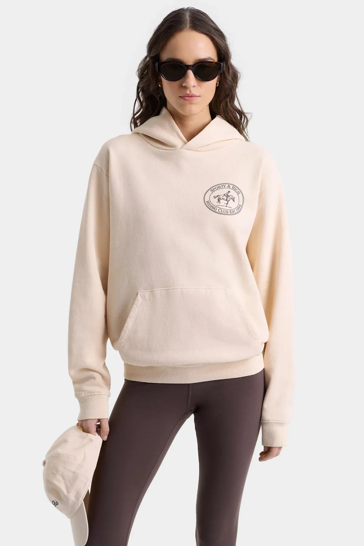 Womens Sporty & Rich Sporty & Rich Riding Club Hoodie - Cream