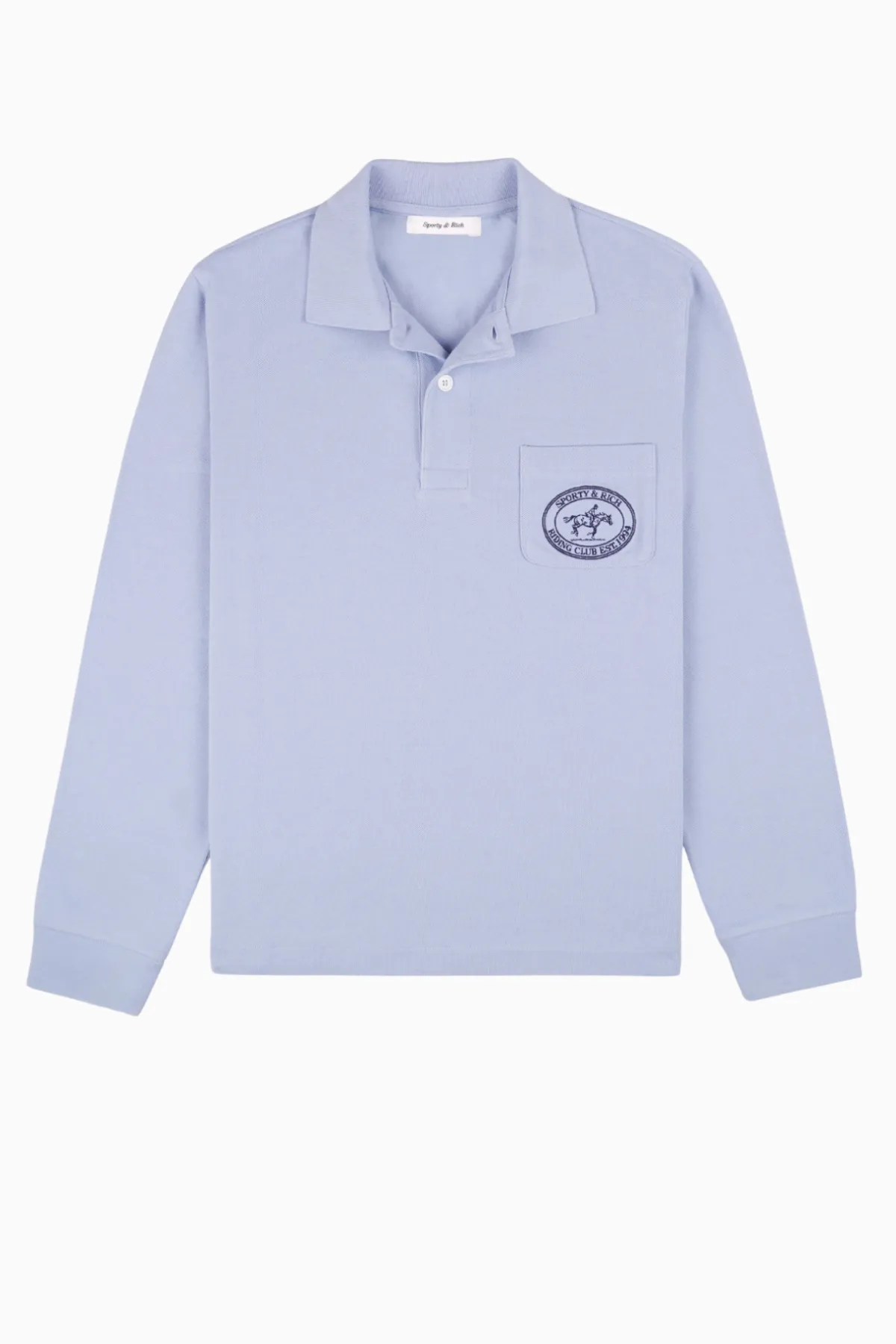 Womens Sporty & Rich Sporty & Rich Riding Club Pique Polo - Washed Hydrangea