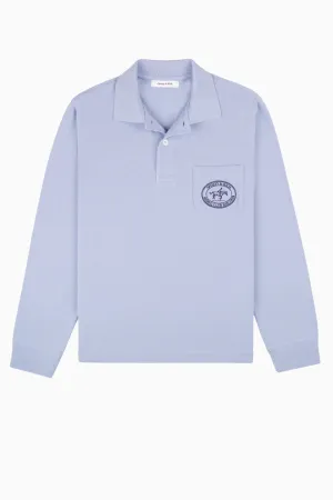 Womens Sporty & Rich Sporty & Rich Riding Club Pique Polo - Washed Hydrangea
