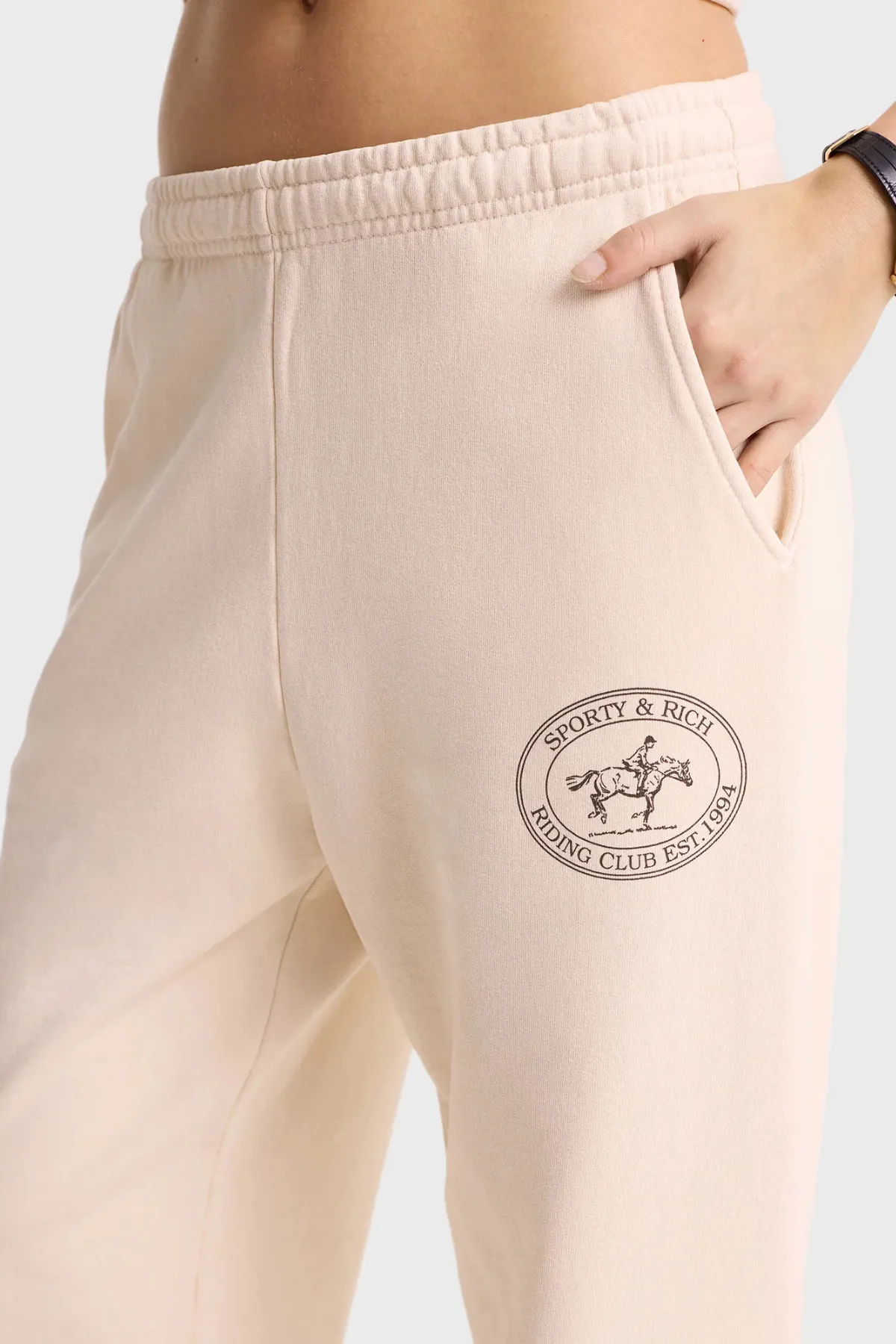 Womens Sporty & Rich Sporty & Rich Riding Club Sweatpant - Cream