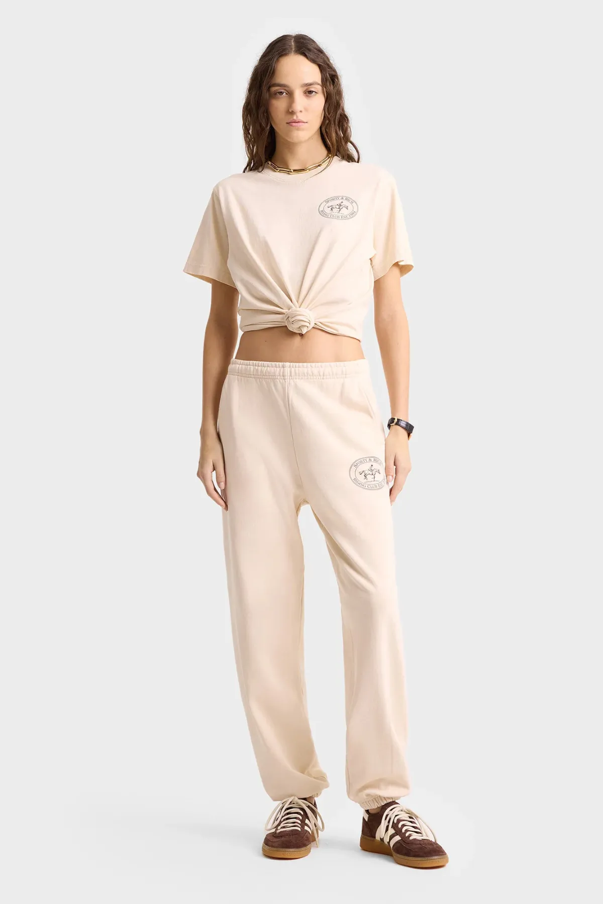 Womens Sporty & Rich Sporty & Rich Riding Club Sweatpant - Cream