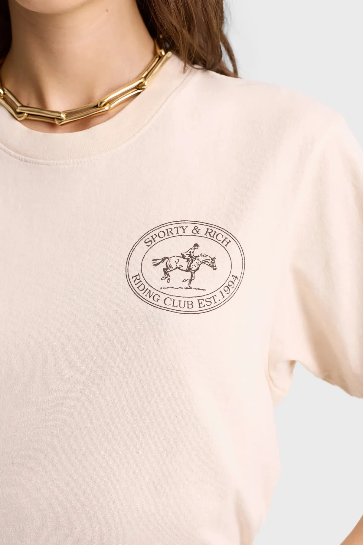 Womens Sporty & Rich Sporty & Rich Riding Club T-Shirt - Cream