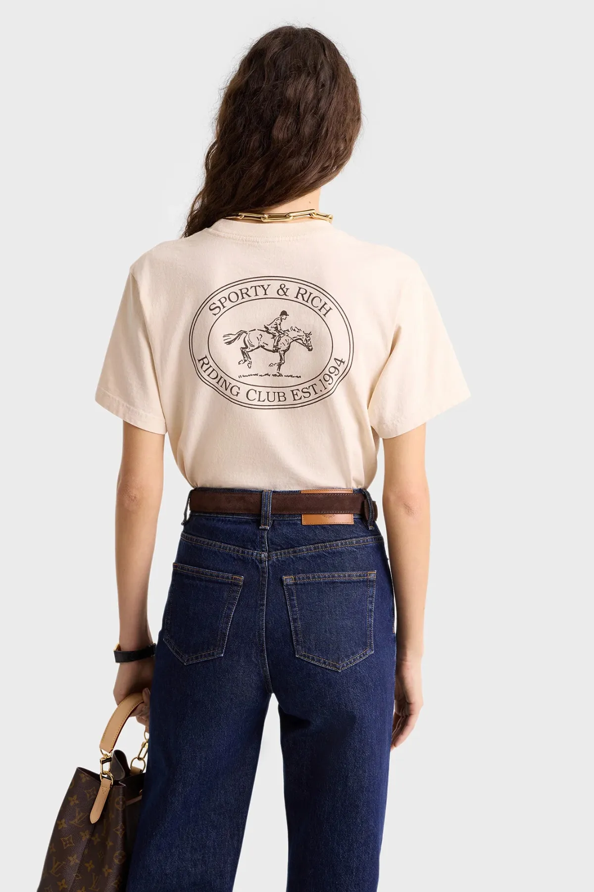 Womens Sporty & Rich Sporty & Rich Riding Club T-Shirt - Cream