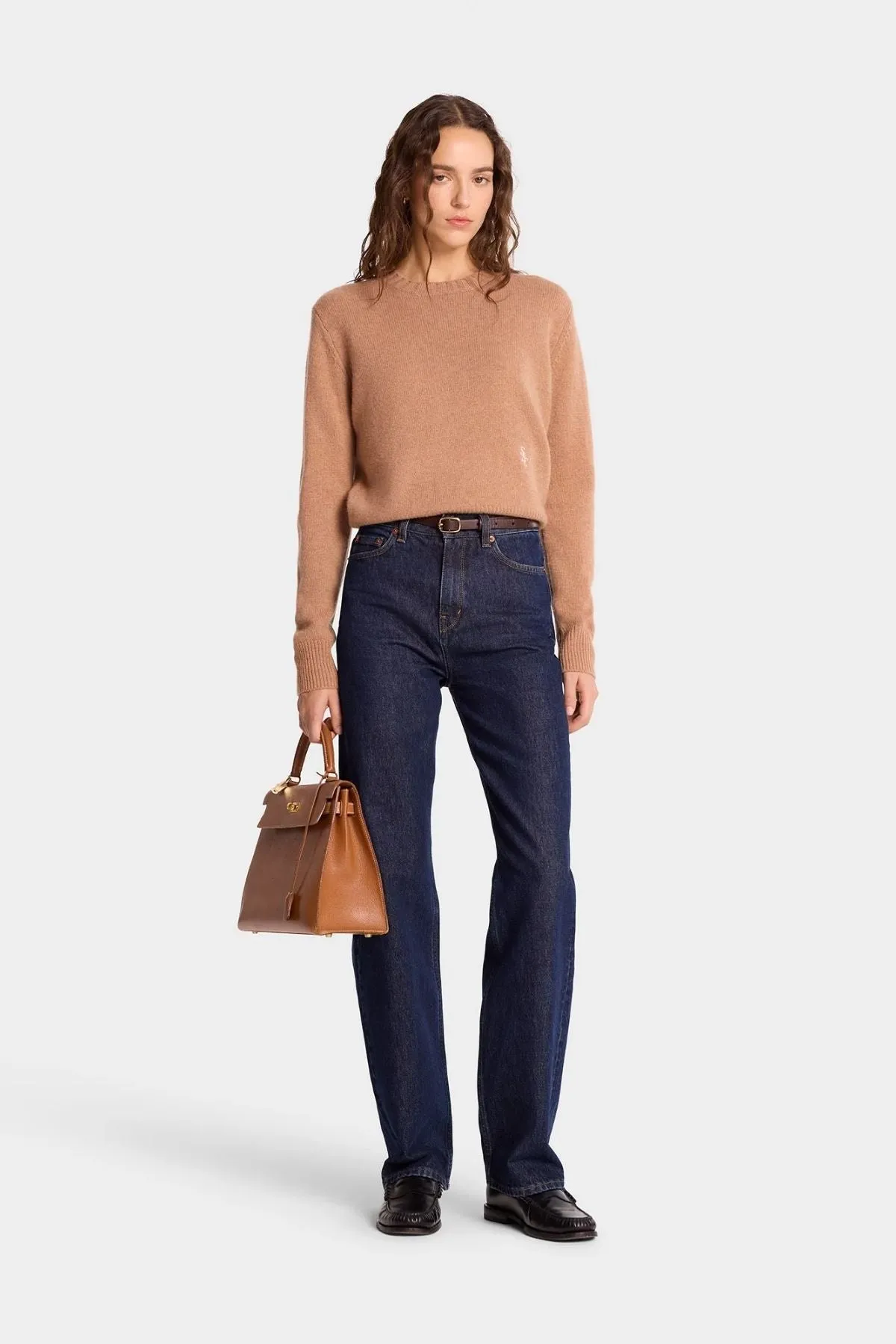 Womens Sporty & Rich Sporty & Rich SRC Cashmere Jumper - Camel/ White