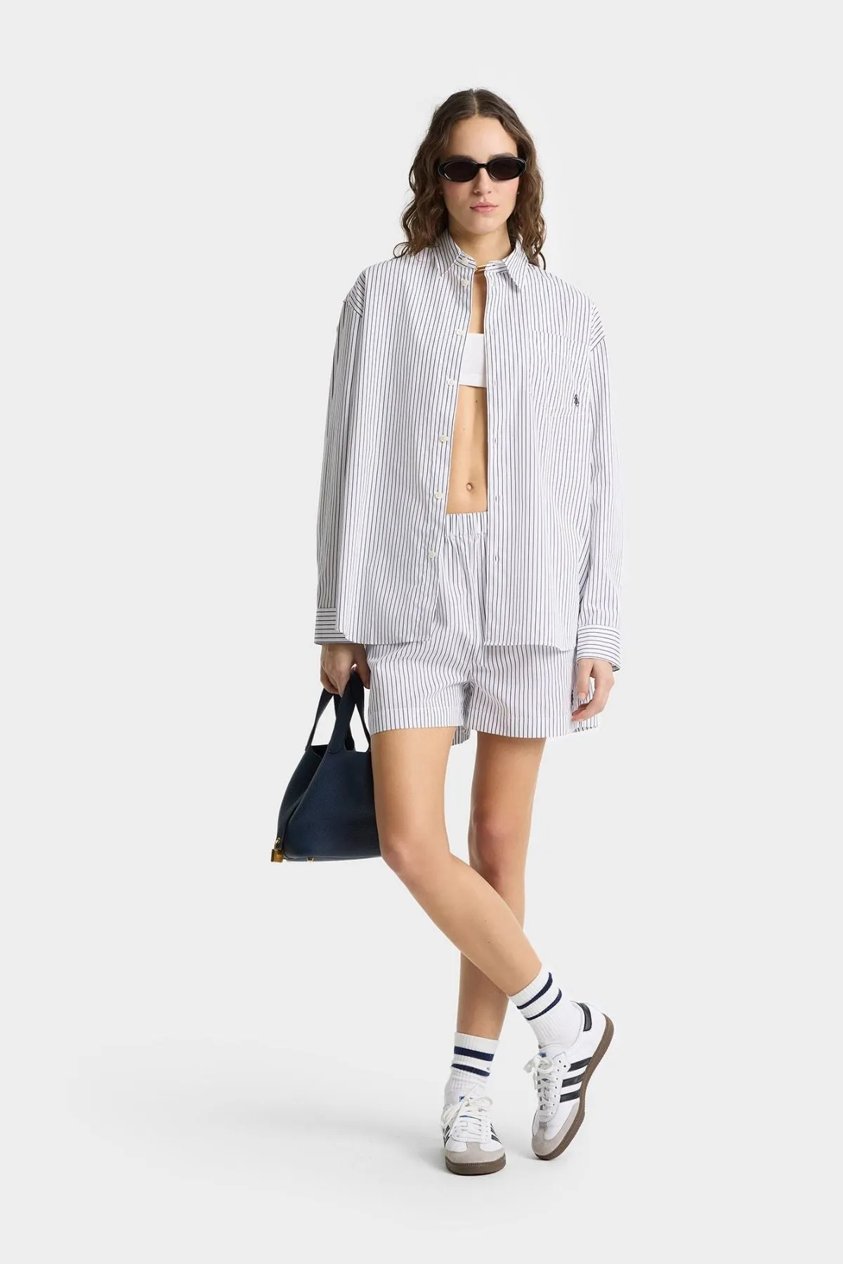 Womens Sporty & Rich Sporty & Rich SRC Oversized Shirt - Blue Striped