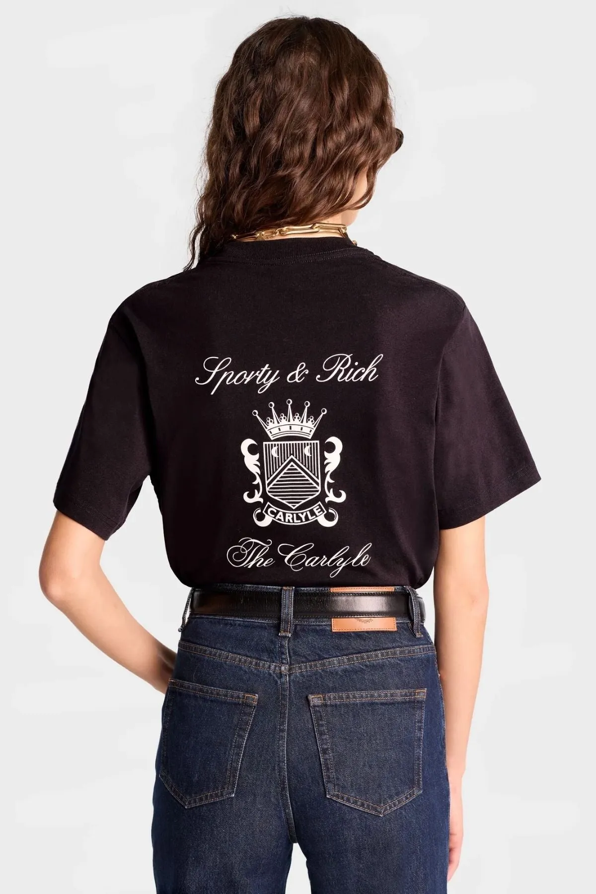 Womens Sporty & Rich Sporty & Rich The Carlyle Crest T-Shirt - Black/ White