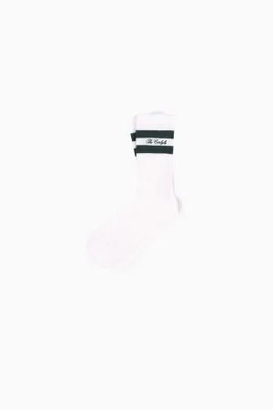 Womens Sporty & Rich Sporty & Rich The Carlyle Script Socks - Forest/ White