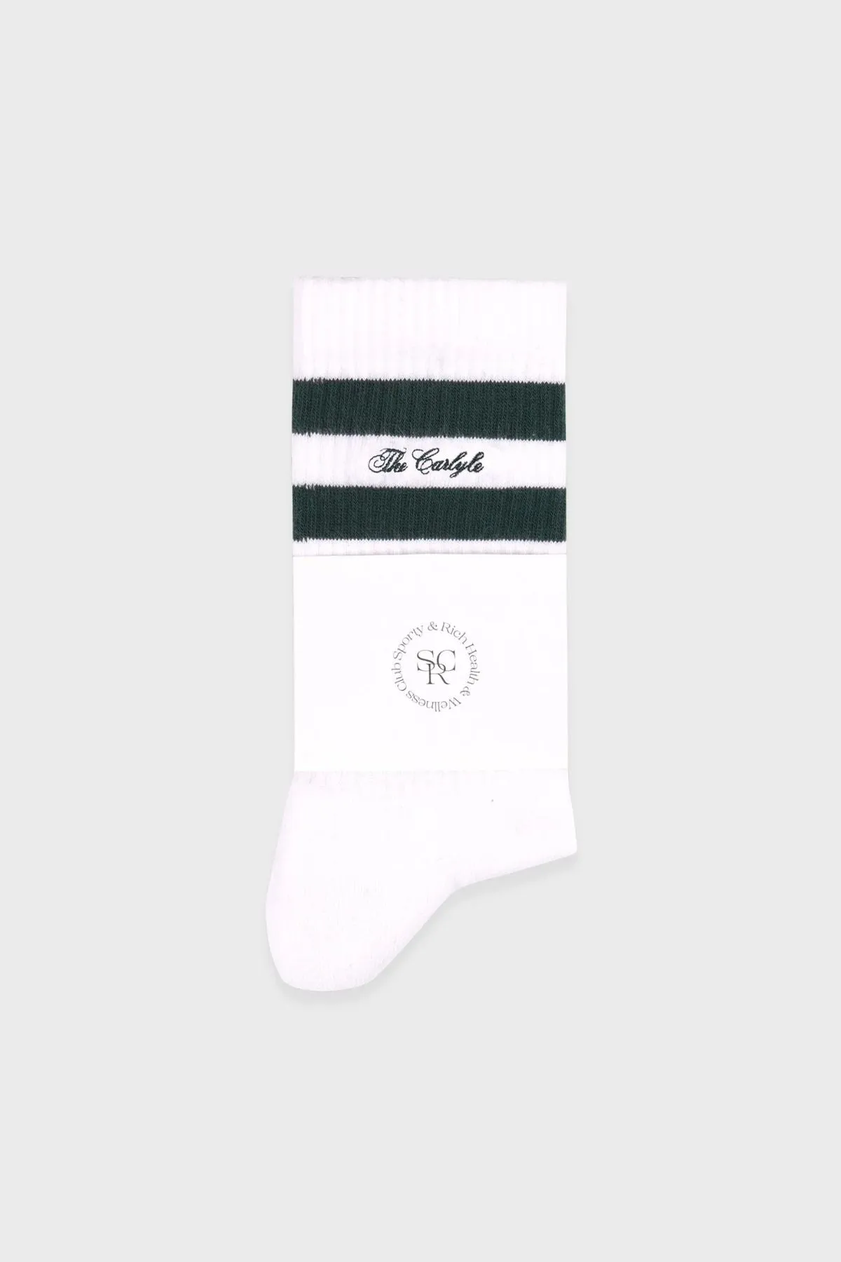 Womens Sporty & Rich Sporty & Rich The Carlyle Script Socks - Forest/ White
