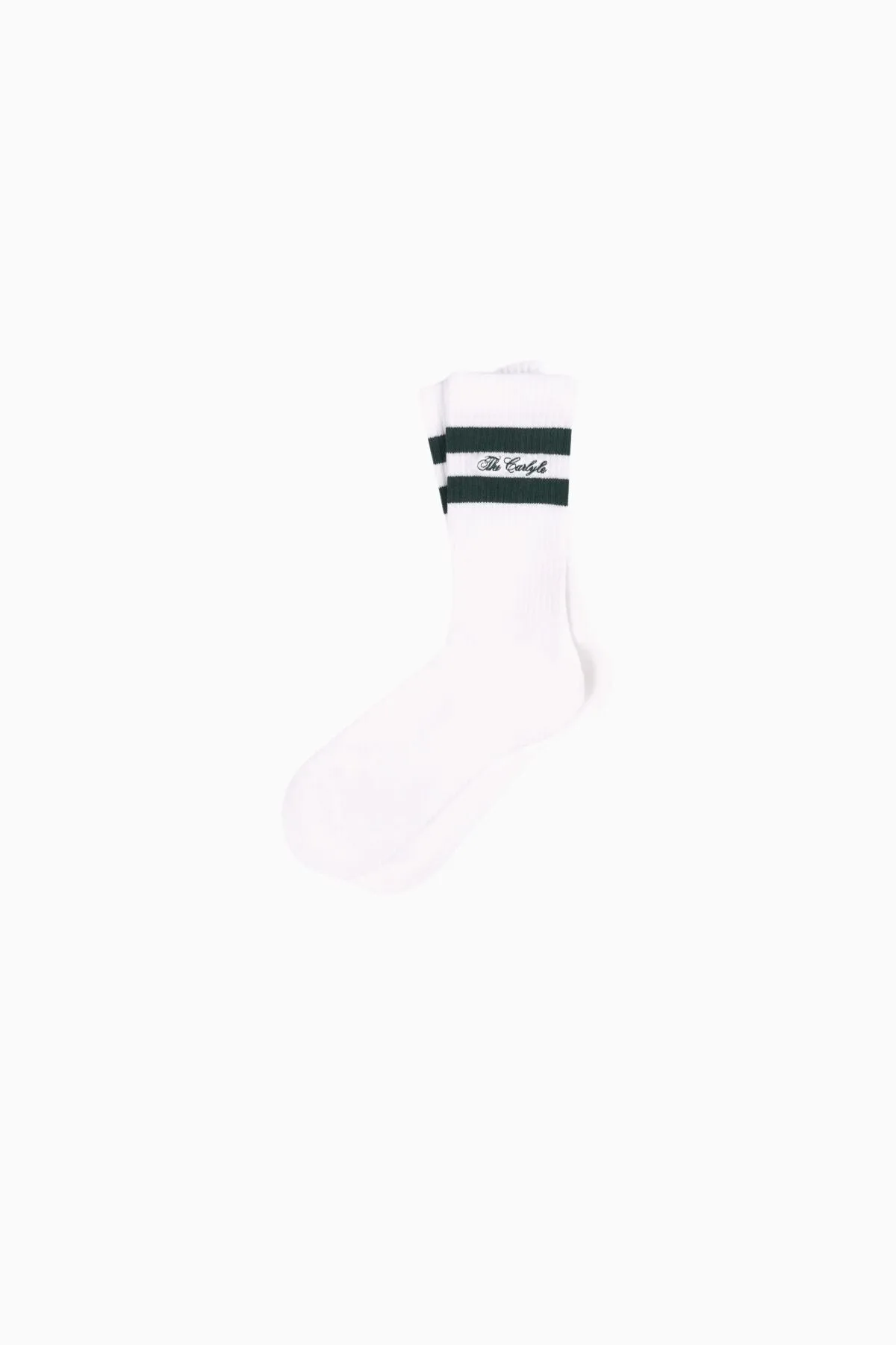 Womens Sporty & Rich Sporty & Rich The Carlyle Script Socks - Forest/ White