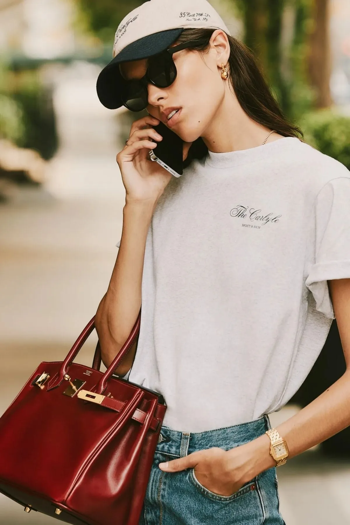 Womens Sporty & Rich Sporty & Rich The Carlyle Souvenir T-Shirt - Heather Grey/ Forest