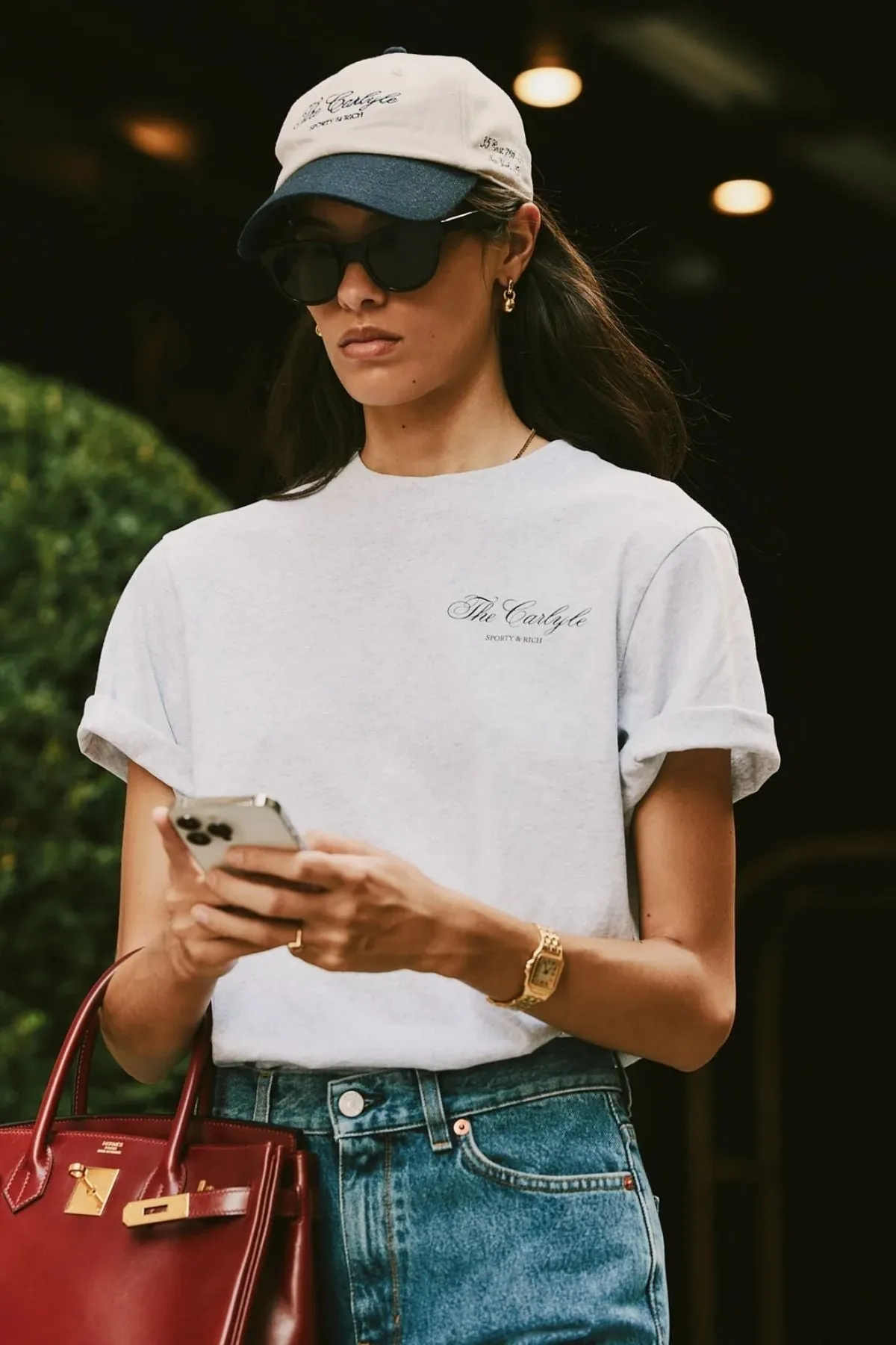 Womens Sporty & Rich Sporty & Rich The Carlyle Souvenir T-Shirt - Heather Grey/ Forest