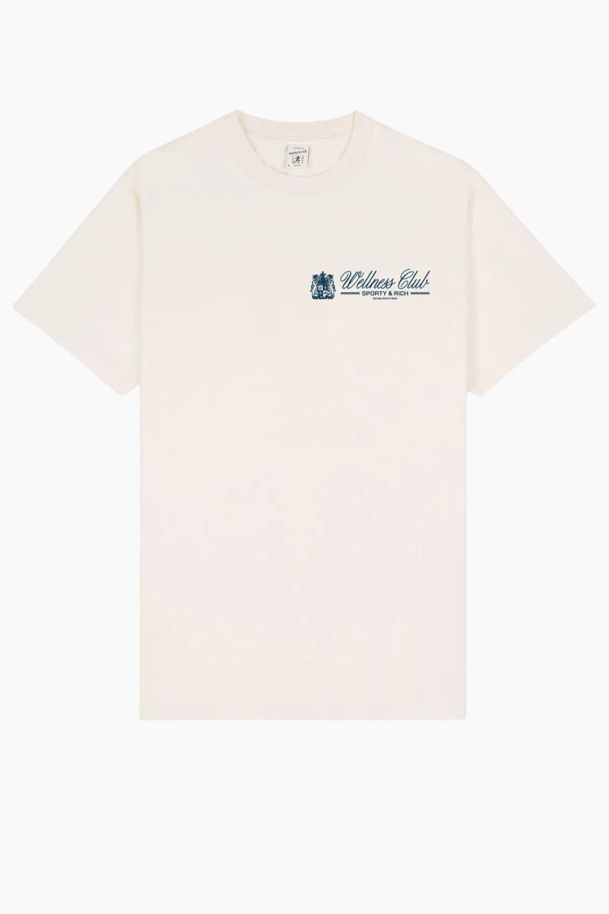 Womens Sporty & Rich Sporty & Rich Unicorn Crest T-Shirt - Cream/ Navy