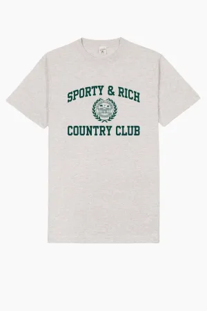 Womens Sporty & Rich Sporty & Rich Varsity Crest T-Shirt - Heather Grey