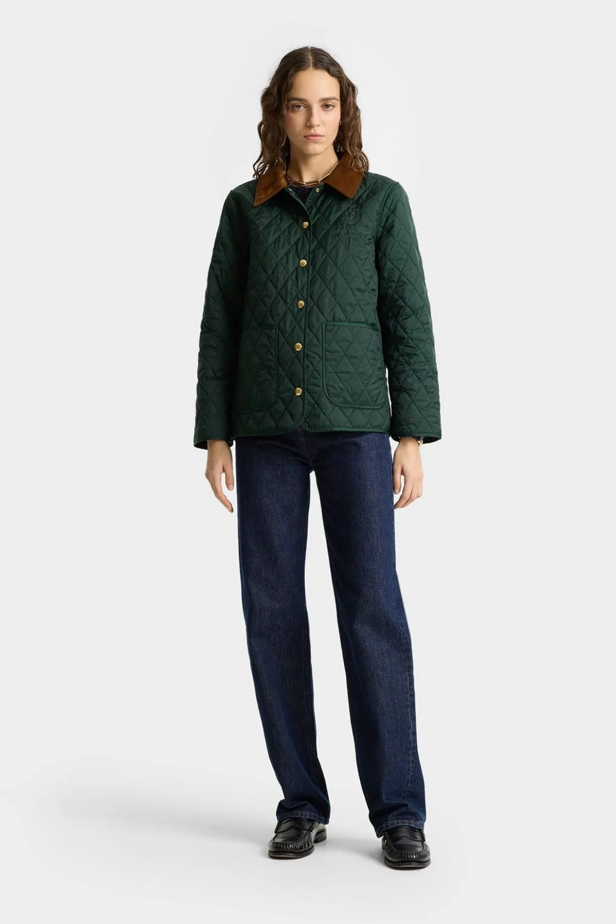 Womens Sporty & Rich Sporty & Rich Vendome Nylon Quilted Jacket - Forest