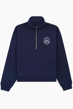 Womens Sporty & Rich Sporty & Rich Vendome Resort Quarter Zip Sweatshirt - Navy/ White