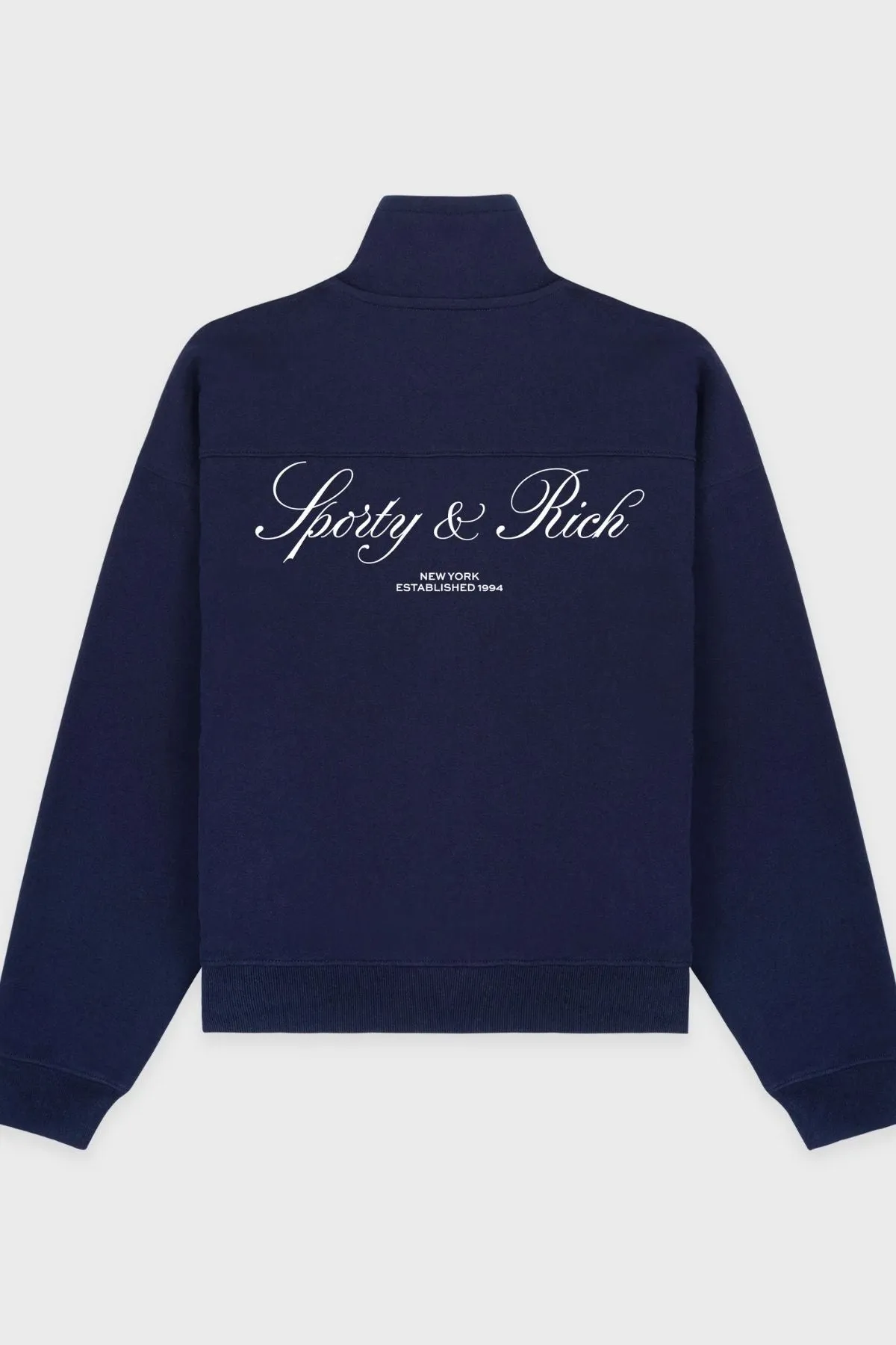 Womens Sporty & Rich Sporty & Rich Vendome Resort Quarter Zip Sweatshirt - Navy/ White