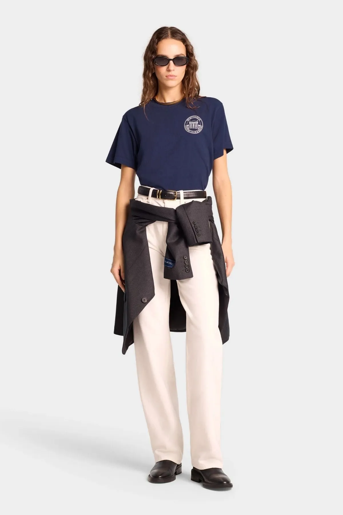 Womens Sporty & Rich Sporty & Rich Vendome Resort T-Shirt - Navy/ White