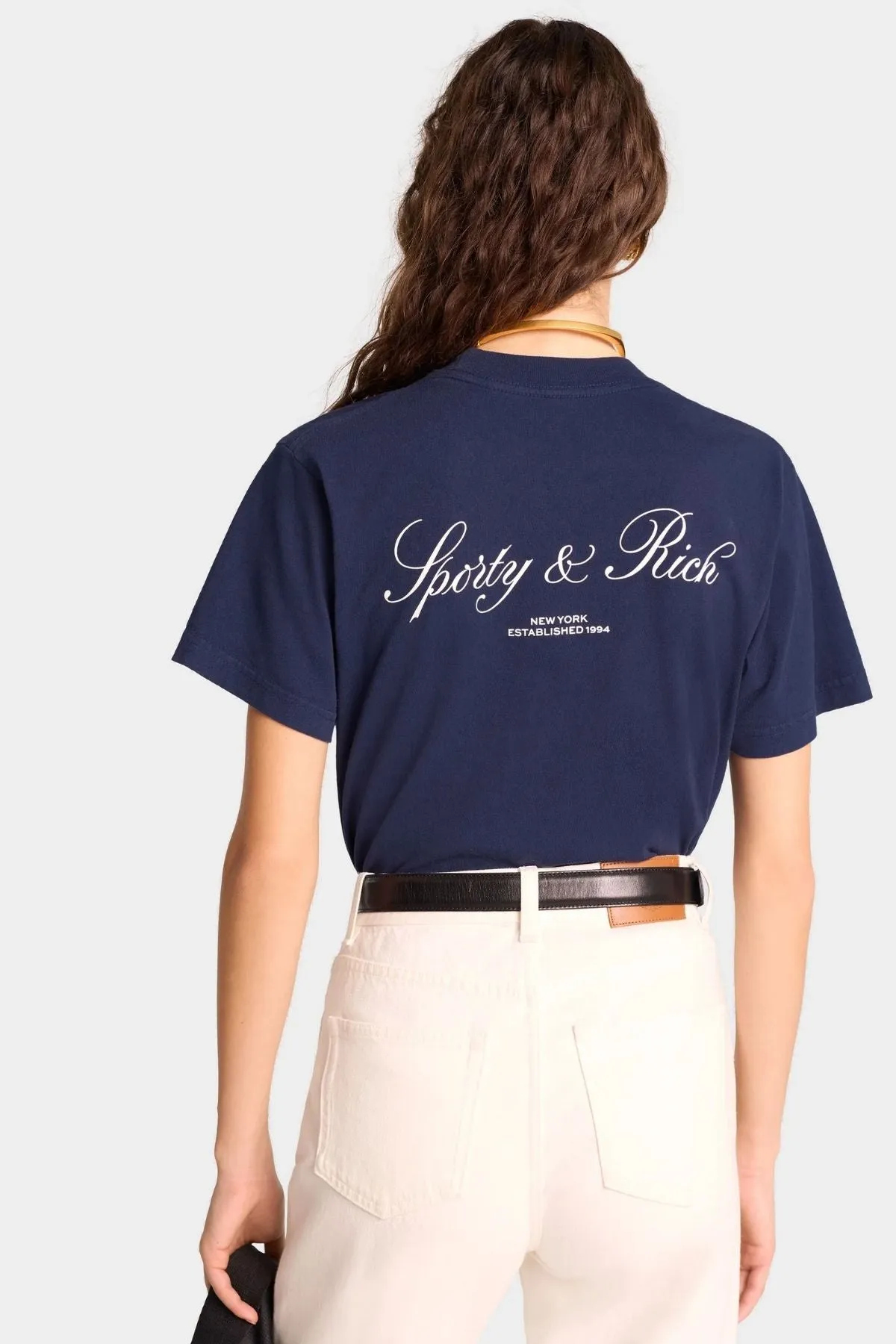 Womens Sporty & Rich Sporty & Rich Vendome Resort T-Shirt - Navy/ White