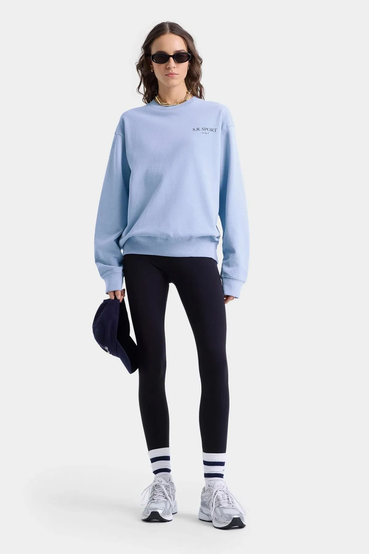 Womens Sporty & Rich Sporty & Rich Wimbledon Crewneck - Washed Hydrangea