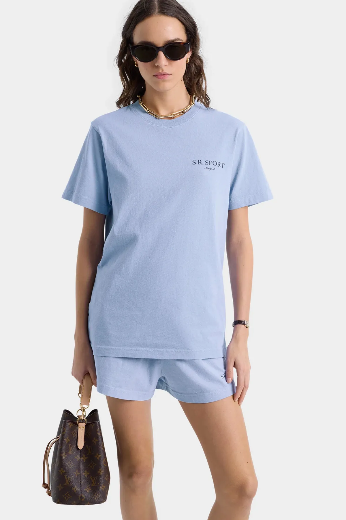 Womens Sporty & Rich Sporty & Rich Wimbledon T-Shirt - Washed Hydrangea