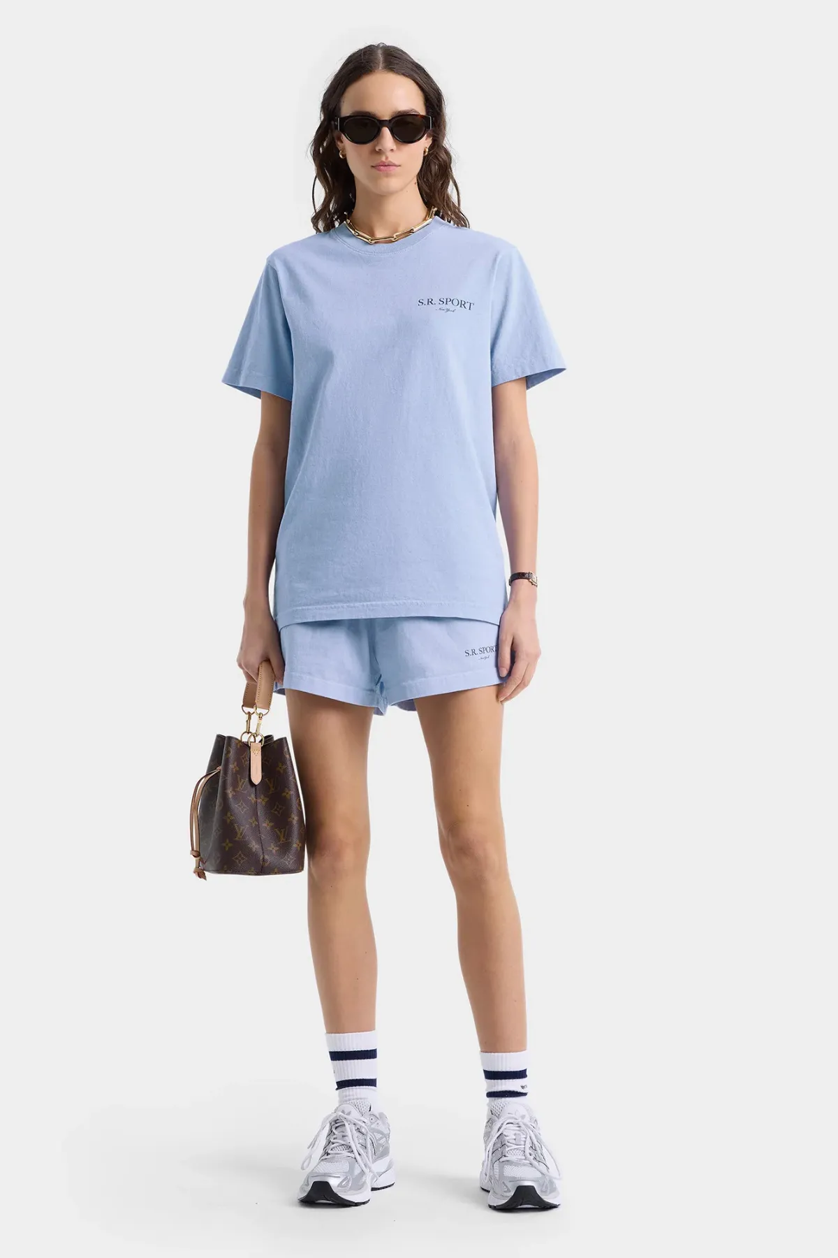 Womens Sporty & Rich Sporty & Rich Wimbledon T-Shirt - Washed Hydrangea