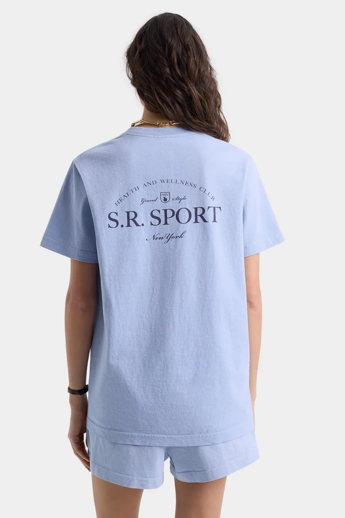 Womens Sporty & Rich Sporty & Rich Wimbledon T-Shirt - Washed Hydrangea