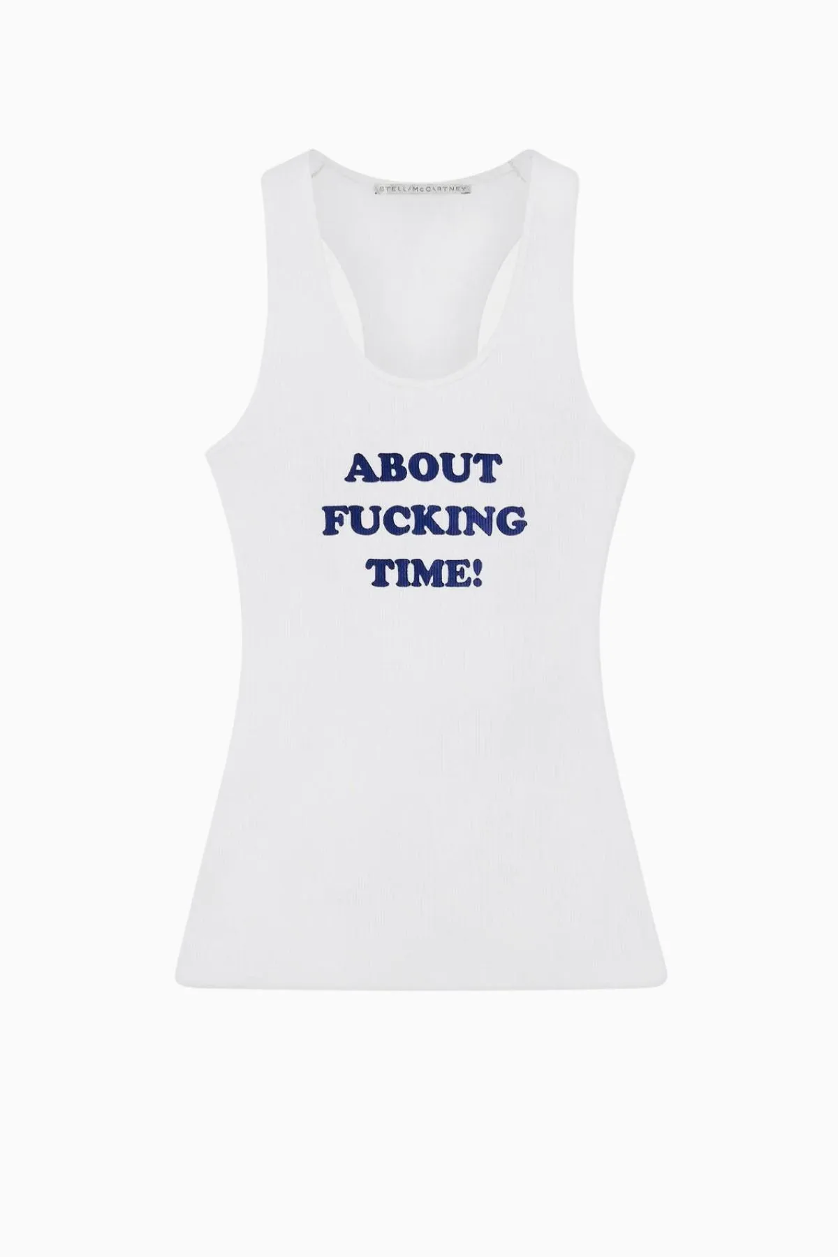 Womens Stella Mccartney Stella McCartney About Fucking Time Tank Top - White/ Blue