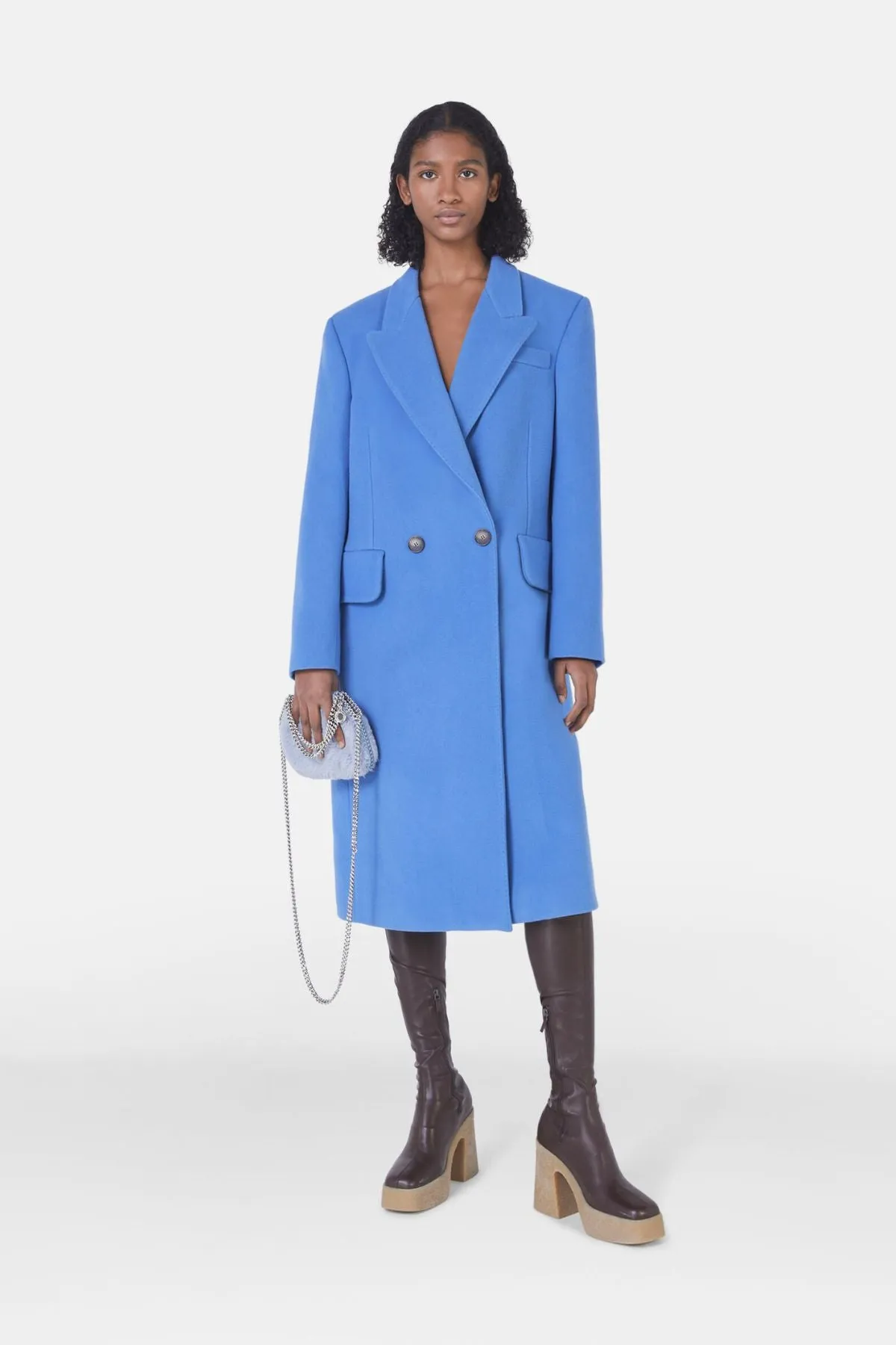 Womens Stella Mccartney Stella McCartney Double-Breasted Coat - Cornflower Blue