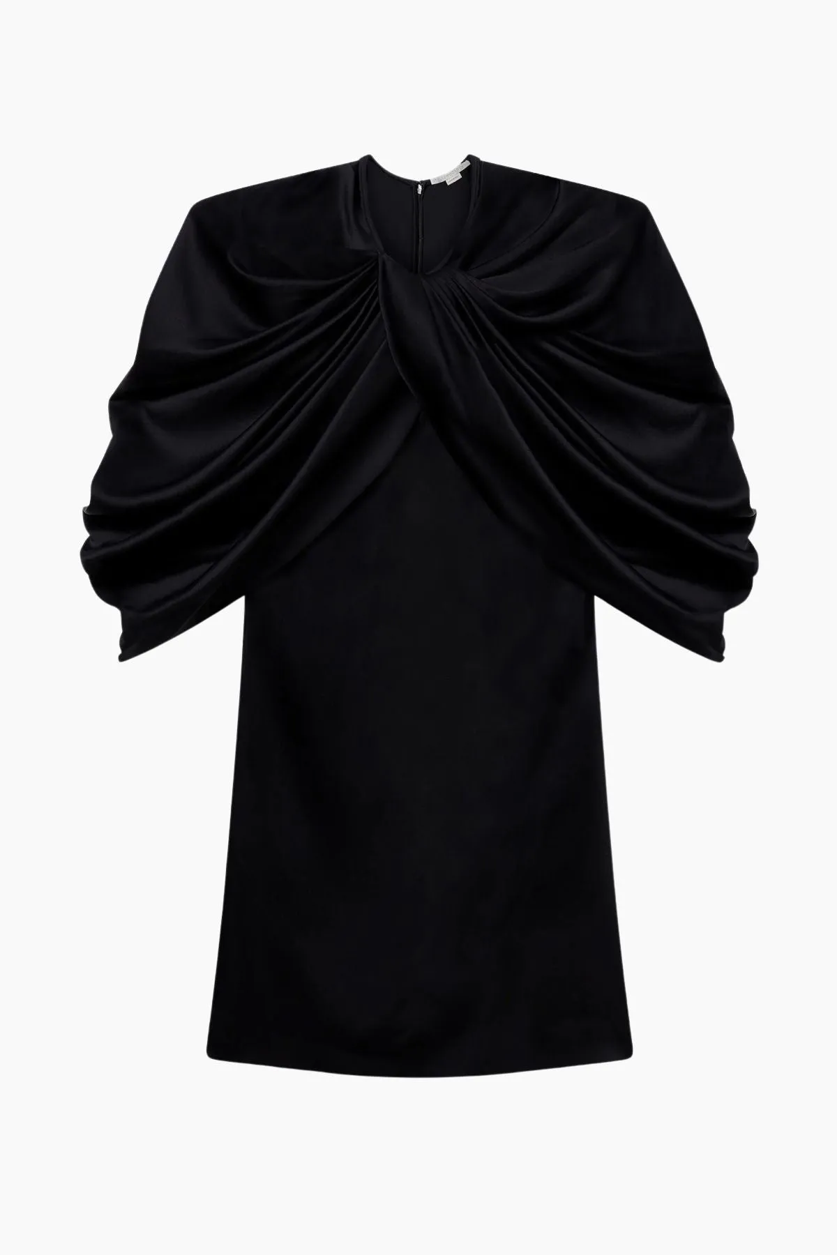 Womens Stella Mccartney Stella McCartney Draped Satin Mini Dress - Black