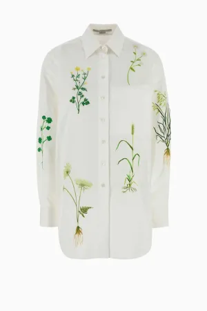 Womens Stella Mccartney Stella McCartney Embroidered Floral Shirt - Pure White