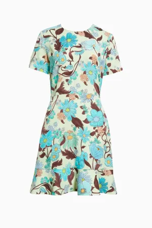 Womens Stella Mccartney Stella McCartney Garden Print Mini Dress - Multi Mint