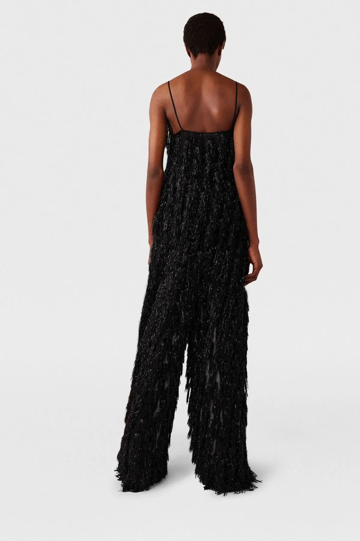 Womens Stella Mccartney Stella McCartney Glitter Tassels Cami Top - Black Glitter