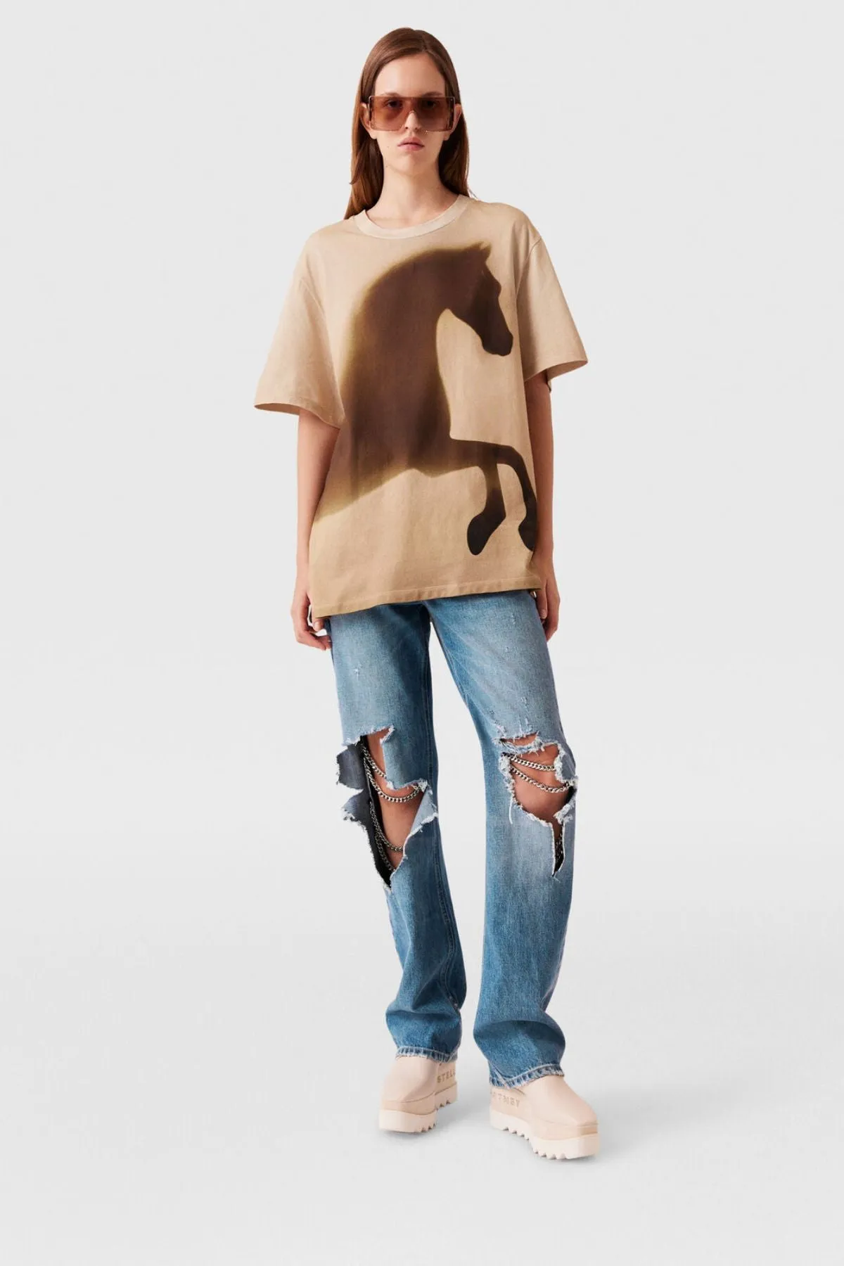 Womens Stella Mccartney Stella McCartney Horse Graphic T-Shirt - Multicolour
