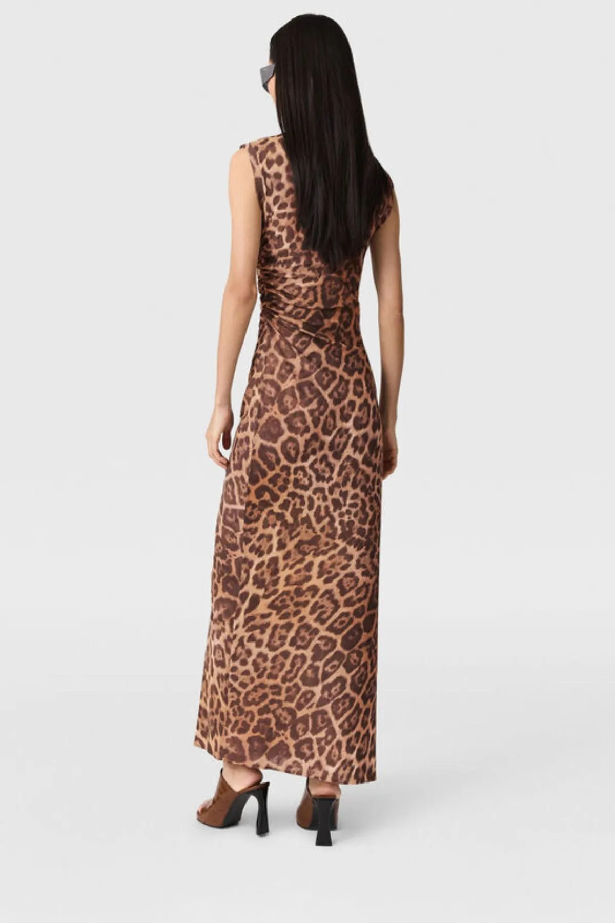 Womens Stella Mccartney Stella McCartney Leopard Mesh Sleeveless Dress - Multicolour Brown