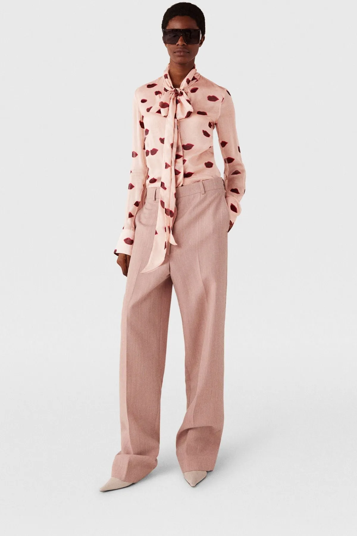 Womens Stella Mccartney Stella McCartney Lips Print Shirt - Dusty Pink