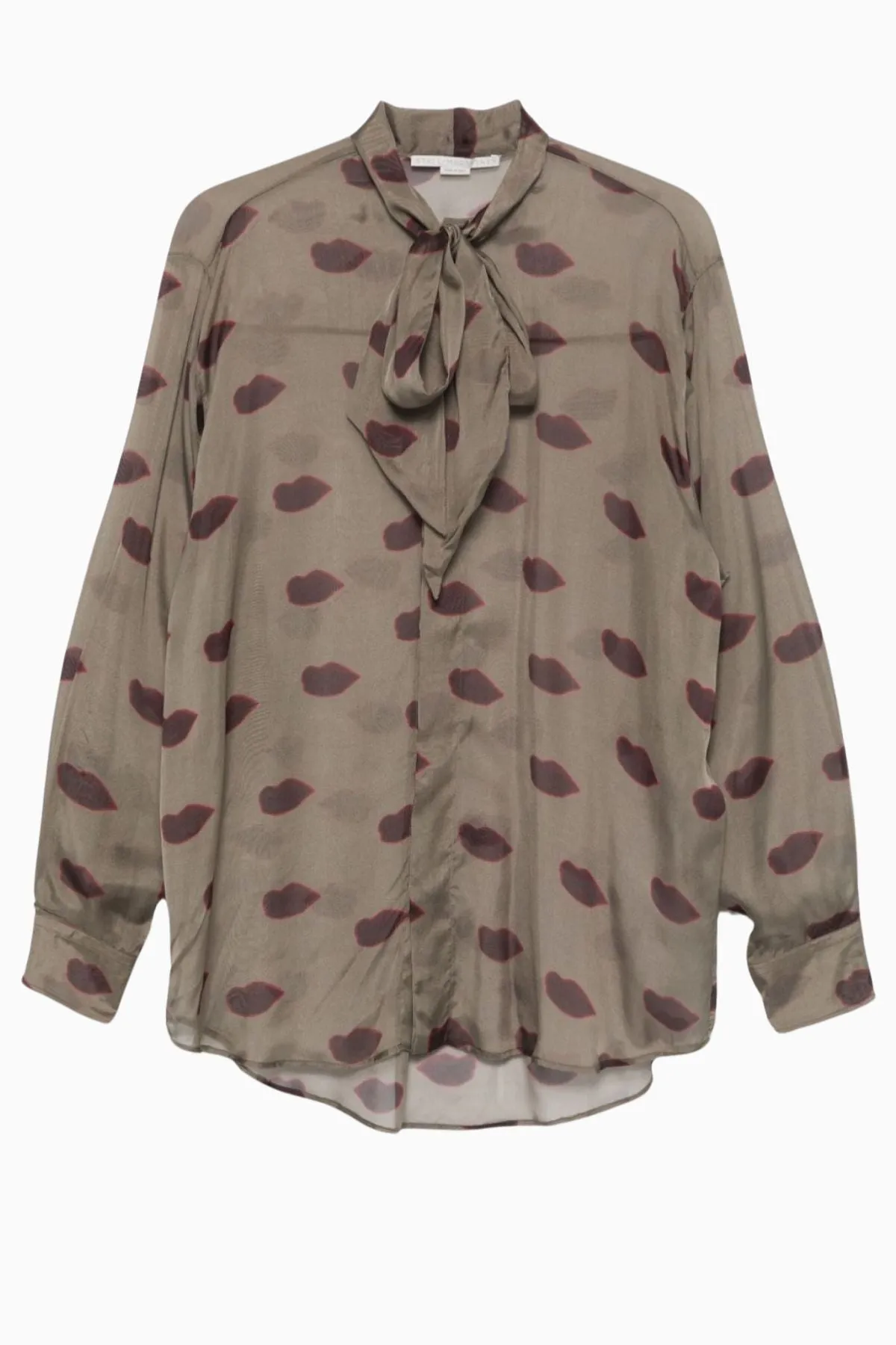 Womens Stella Mccartney Stella McCartney Lips Print Shirt - Mud