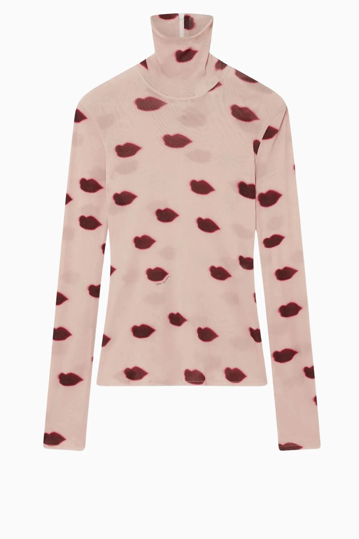 Womens Stella Mccartney Stella McCartney Lips Print Turtleneck Top - Dusty Rose