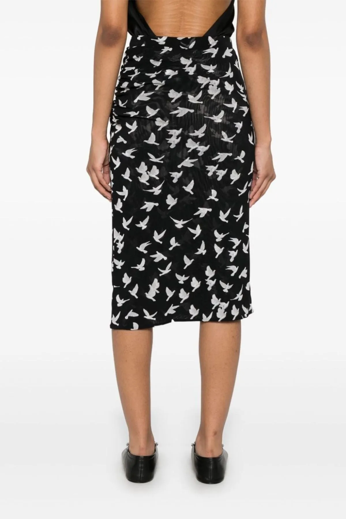 Womens Stella Mccartney Stella McCartney Mesh Flying Bird Haze Skirt - Black