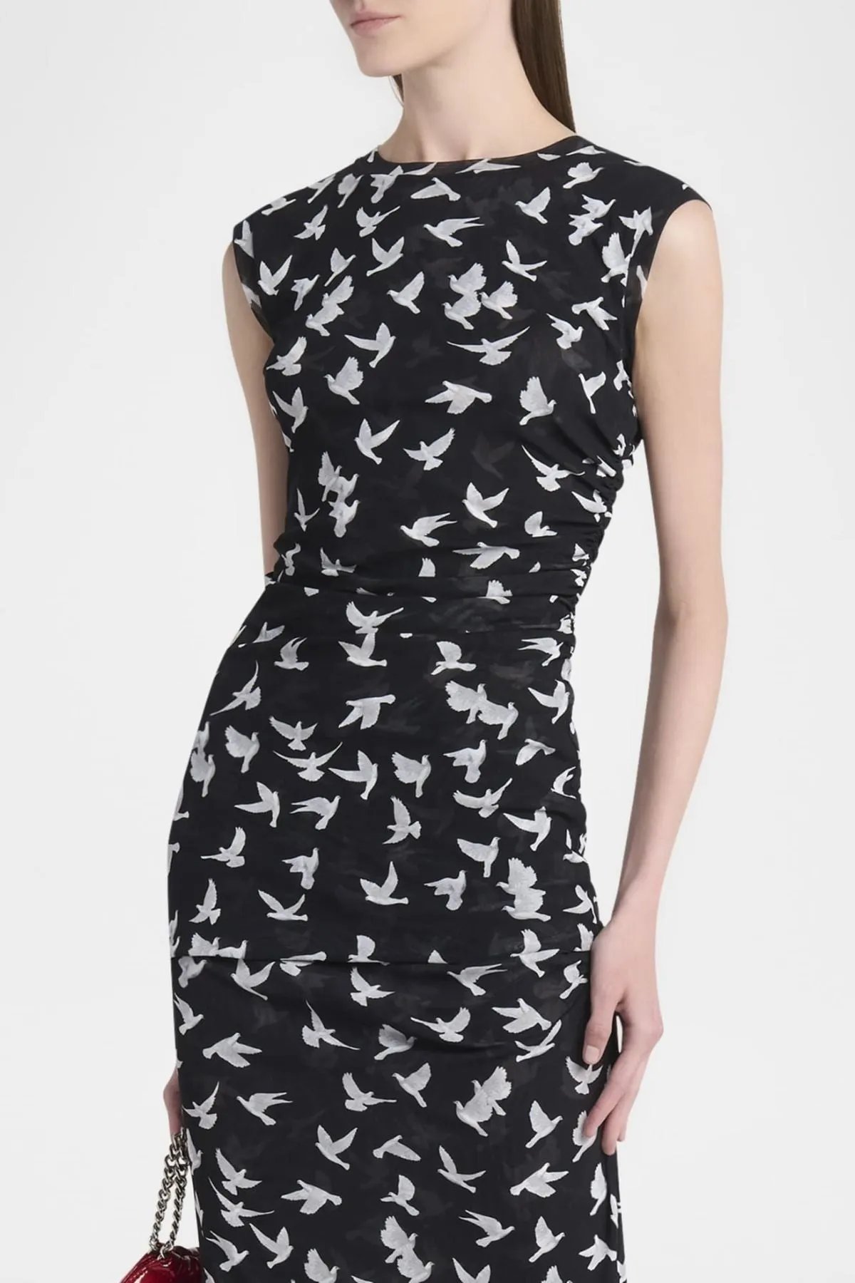 Womens Stella Mccartney Stella McCartney Mesh Flying Bird Haze Top - Black