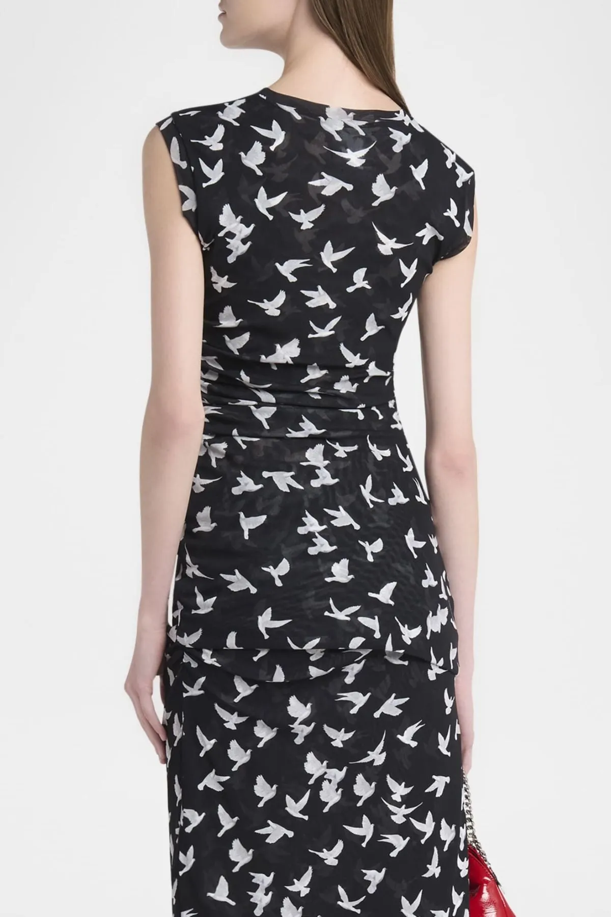 Womens Stella Mccartney Stella McCartney Mesh Flying Bird Haze Top - Black