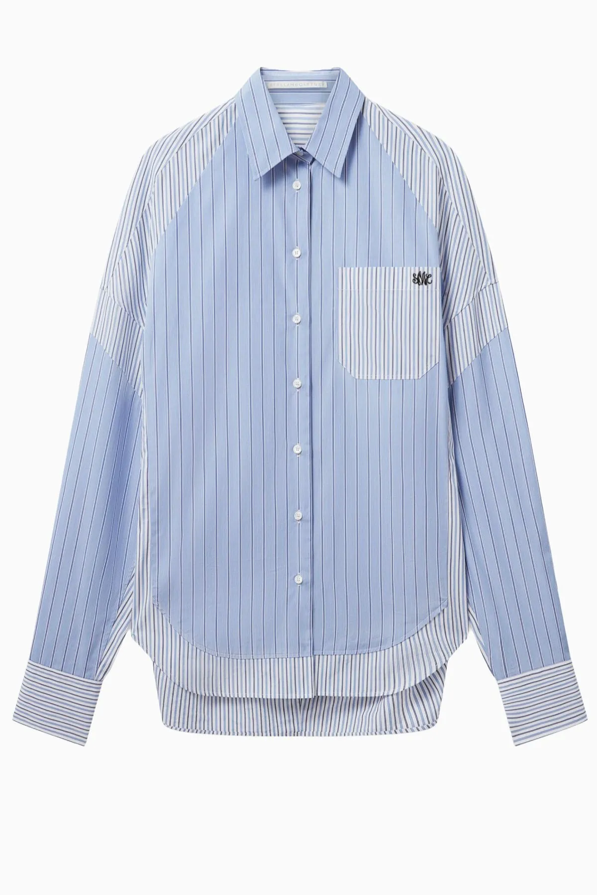 Womens Stella Mccartney Stella McCartney Mixed Striped Boyfriend Shirt - Multi Blue