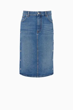 Womens Stella Mccartney Stella McCartney Snap Denim Skirt - Vintage Blue