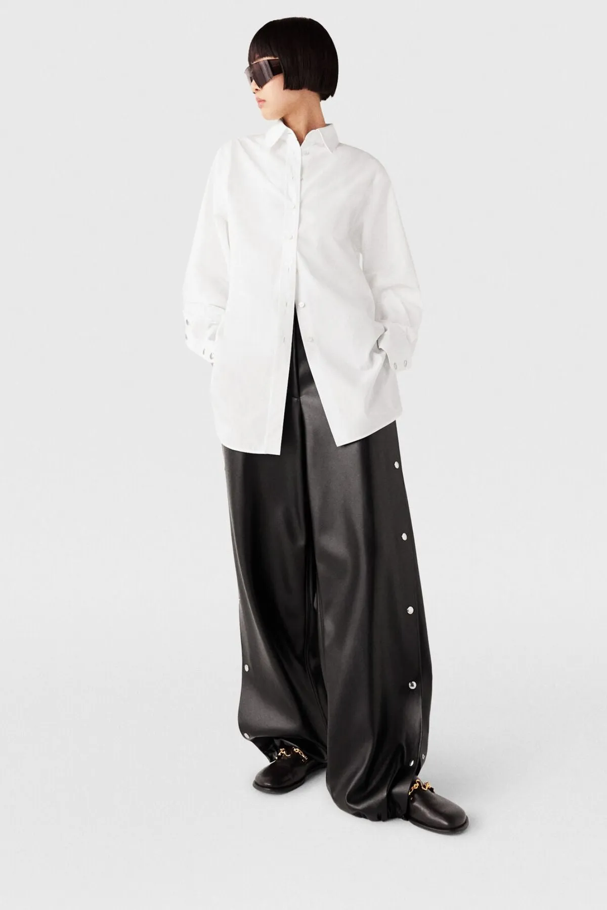 Womens Stella Mccartney Stella McCartney Snap Detail Shirt - Pure White