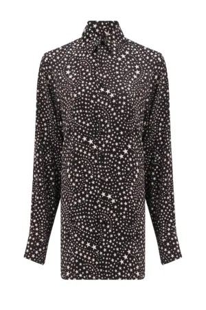 Womens Stella Mccartney Stella Mccartney Star Print Silk Shirt - Black/ Oat